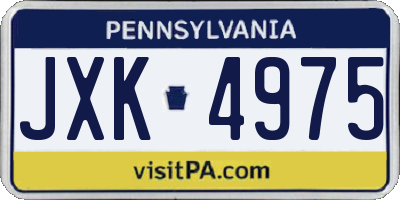 PA license plate JXK4975