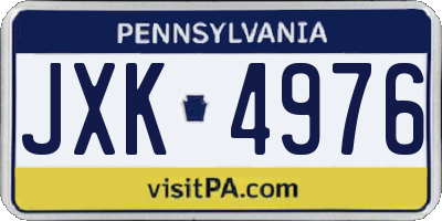 PA license plate JXK4976