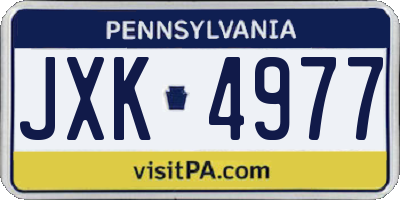 PA license plate JXK4977