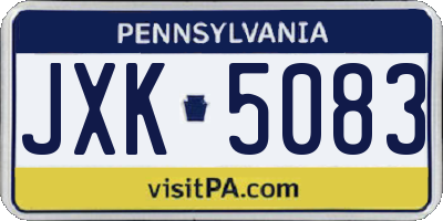 PA license plate JXK5083