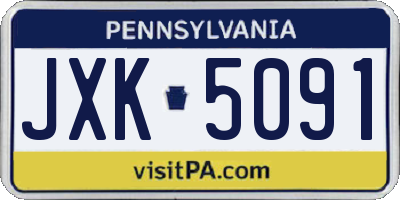PA license plate JXK5091