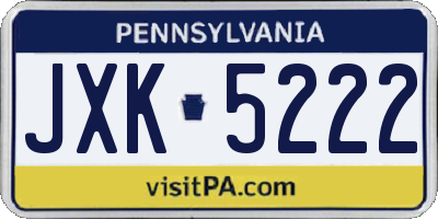 PA license plate JXK5222