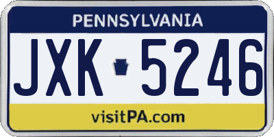 PA license plate JXK5246