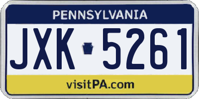 PA license plate JXK5261