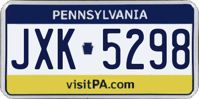 PA license plate JXK5298