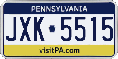 PA license plate JXK5515