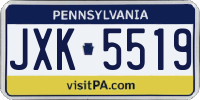 PA license plate JXK5519