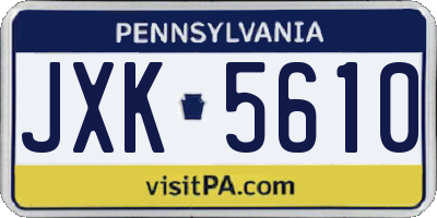 PA license plate JXK5610
