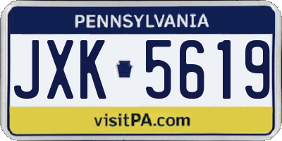 PA license plate JXK5619