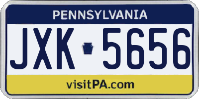 PA license plate JXK5656