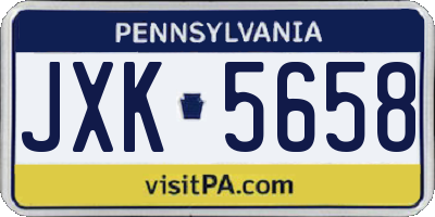 PA license plate JXK5658