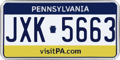 PA license plate JXK5663