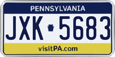 PA license plate JXK5683