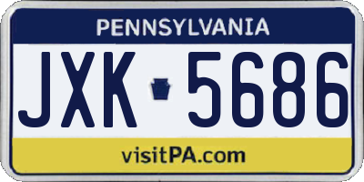 PA license plate JXK5686