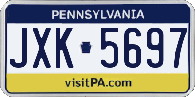 PA license plate JXK5697