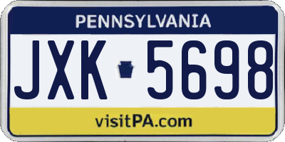 PA license plate JXK5698