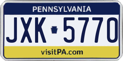 PA license plate JXK5770