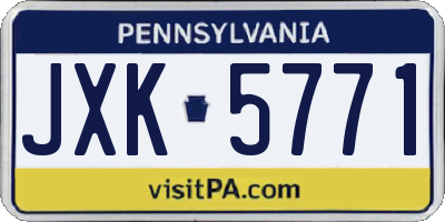 PA license plate JXK5771