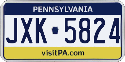 PA license plate JXK5824