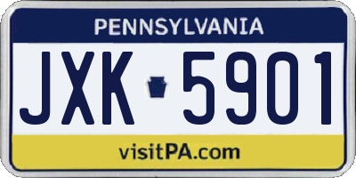 PA license plate JXK5901