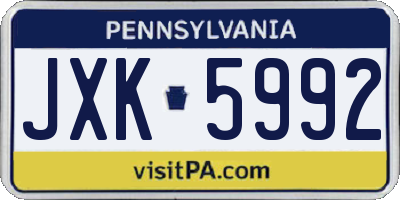 PA license plate JXK5992