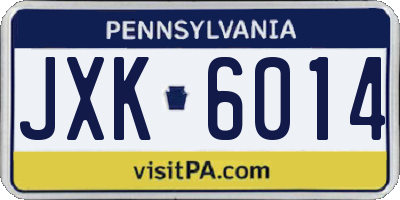PA license plate JXK6014