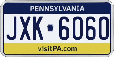 PA license plate JXK6060