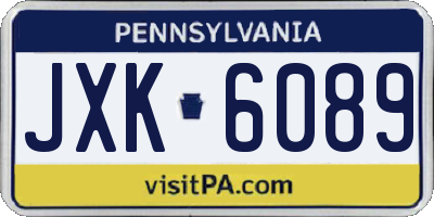 PA license plate JXK6089