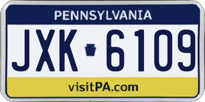 PA license plate JXK6109