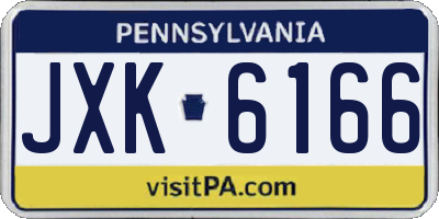PA license plate JXK6166