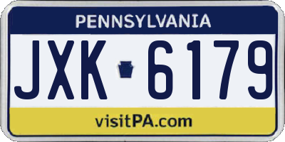 PA license plate JXK6179