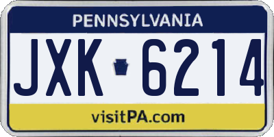 PA license plate JXK6214