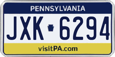 PA license plate JXK6294