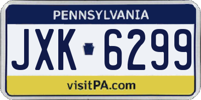 PA license plate JXK6299