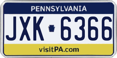 PA license plate JXK6366