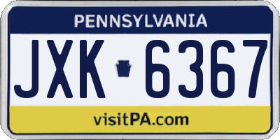 PA license plate JXK6367
