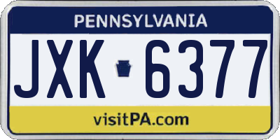PA license plate JXK6377