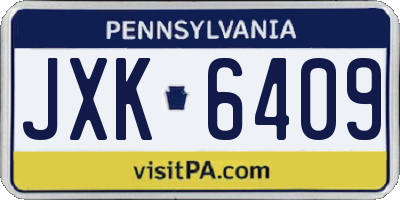 PA license plate JXK6409