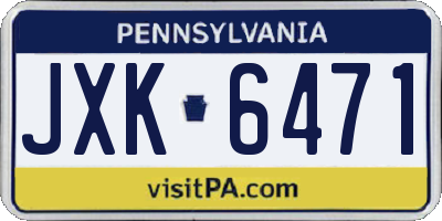 PA license plate JXK6471