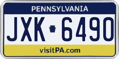PA license plate JXK6490