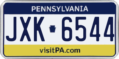 PA license plate JXK6544