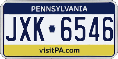PA license plate JXK6546