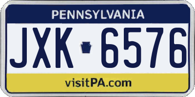 PA license plate JXK6576