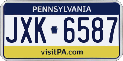 PA license plate JXK6587