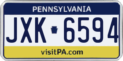 PA license plate JXK6594