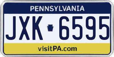 PA license plate JXK6595