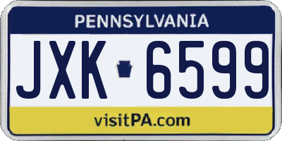 PA license plate JXK6599