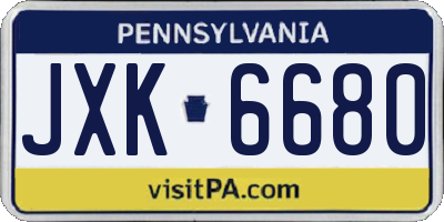 PA license plate JXK6680