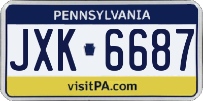 PA license plate JXK6687