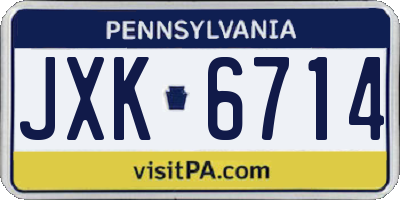PA license plate JXK6714